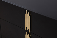 Aurelius Modern Black + Gold Wide Nightstand