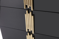 Aurelius 66.1” Modern Black Gloss & Gold Wide Dresser
