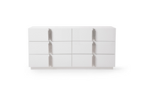 Aurelius Modern Modern White + Stainless Steel Bedroom Set