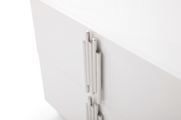 Aurelius Modern Modern White + Stainless Steel Bedroom Set
