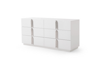 Aurelius Modern Modern White + Stainless Steel Bedroom Set