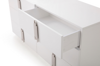 Aurelius Modern Modern White + Stainless Steel Bedroom Set