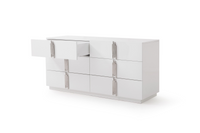 Aurelius Modern Modern White + Stainless Steel Bedroom Set