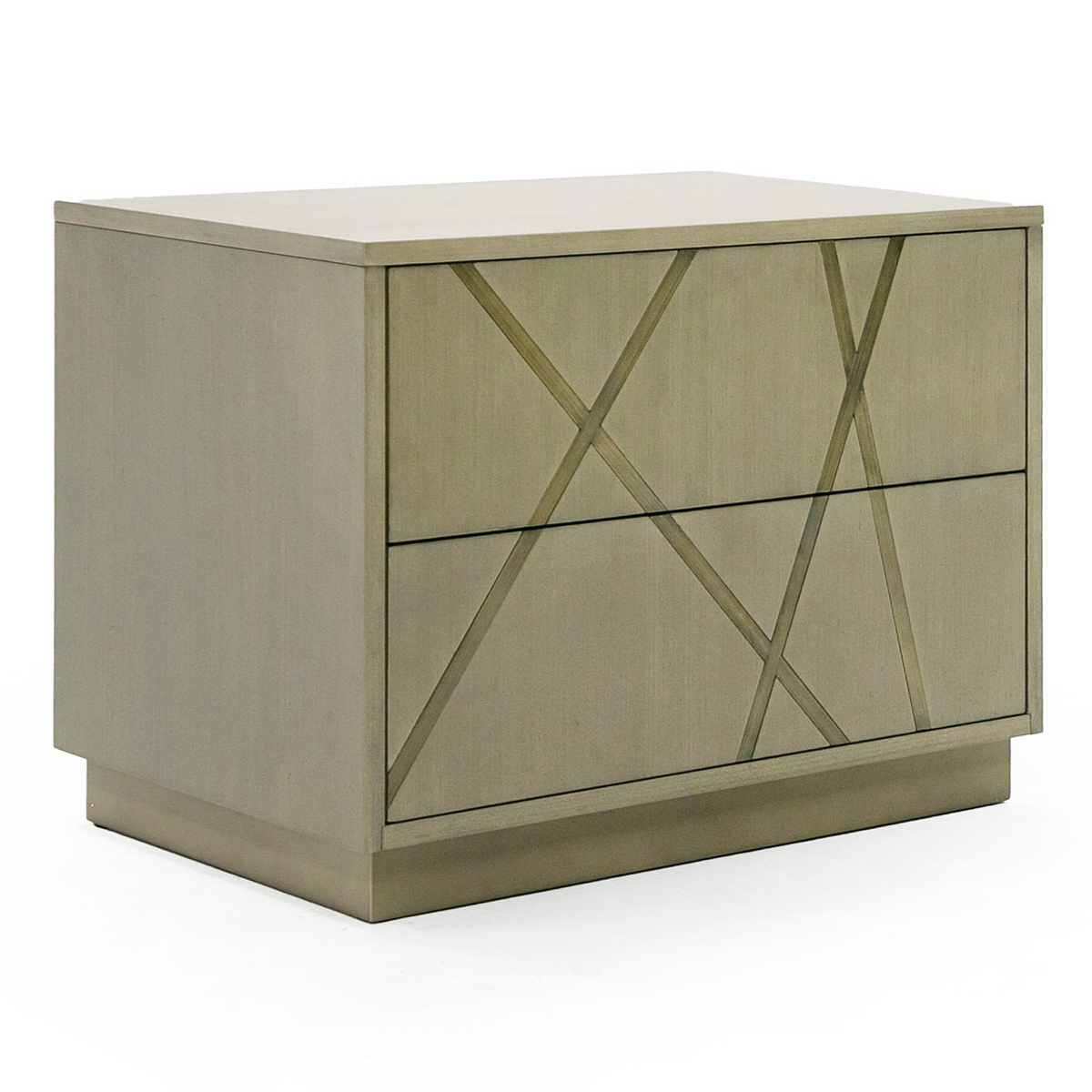 Ivo Modern Beige Velvet & Gold Queen Bed & Birch Nightstands