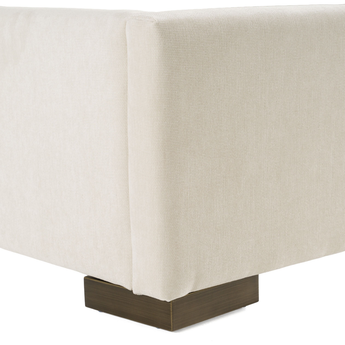 Ivo Modern Beige Velvet & Gold Queen Bed & Birch Nightstands