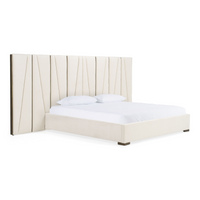 Ivo Modern Beige Velvet & Gold Bed