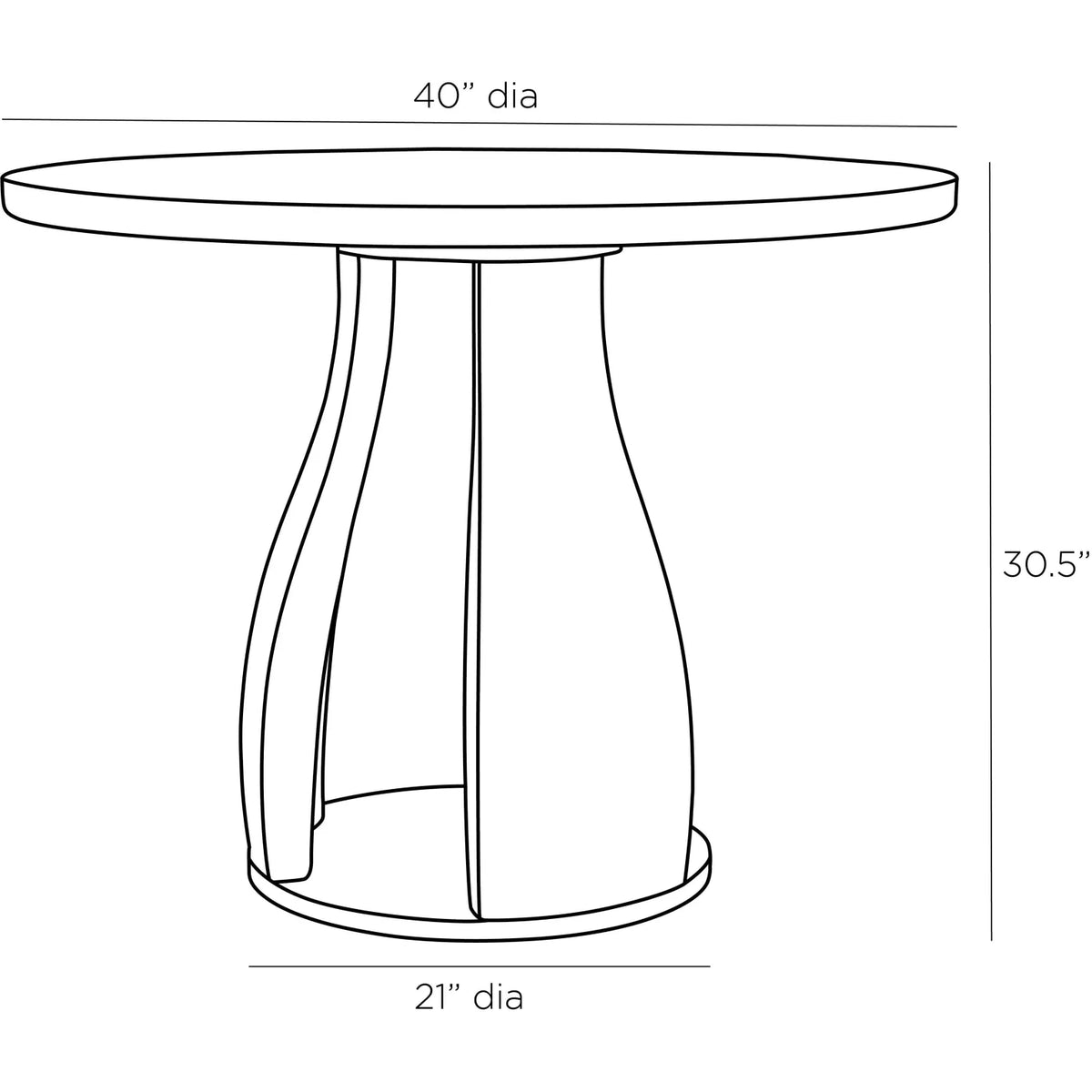 Samara 40” Ebony Entry Table/Dining Table
