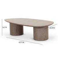 Ellie 48” Washed Ash Oblong Coffee Table
