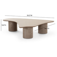 Ellie 55” Washed Ash Organic Coffee Table