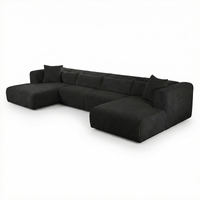 Tarra 4-Piece Fluffy Oversized Performance Corduroy Modular U-Sectional