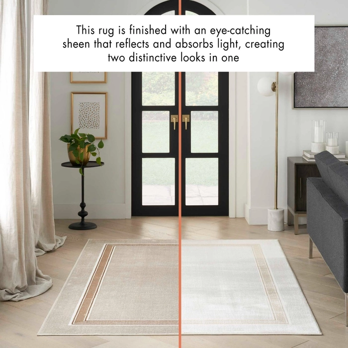 Glam Ivory Cream Area Rug - Elegance Collection