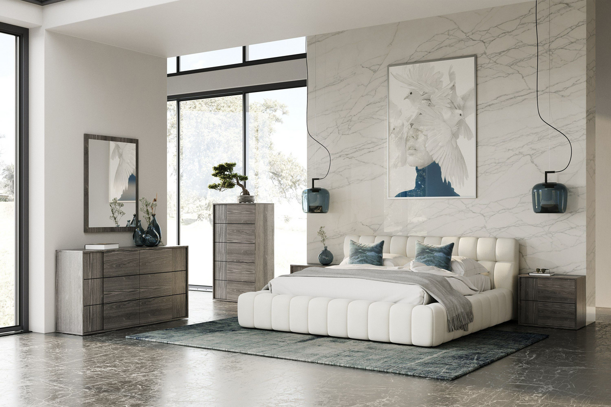 Diva Off-White Modern Bed