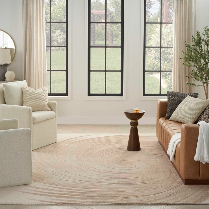 Ivory Sand Swirl Area Rug - Elegance Collection