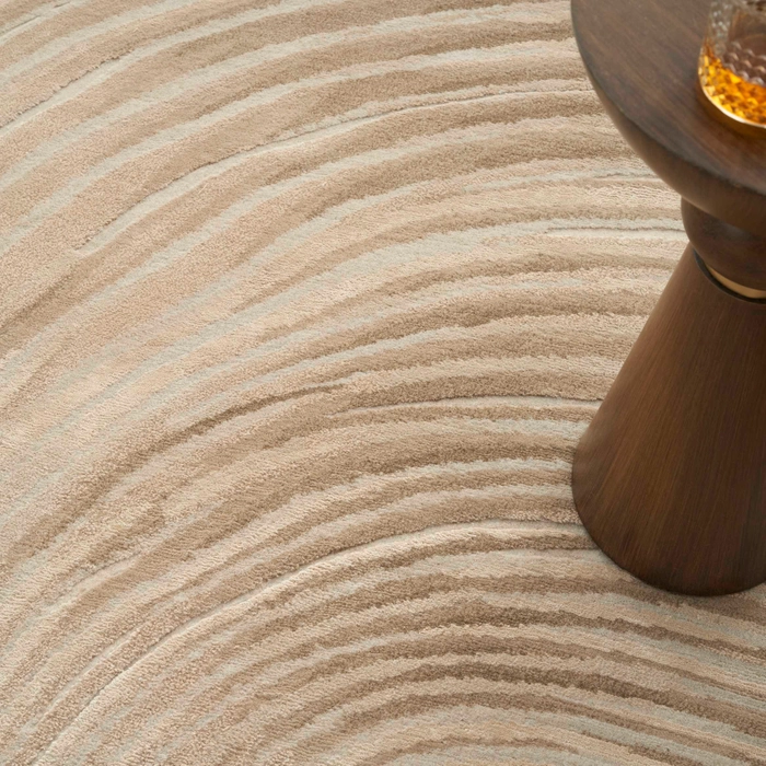 Ivory Sand Swirl Area Rug - Elegance Collection