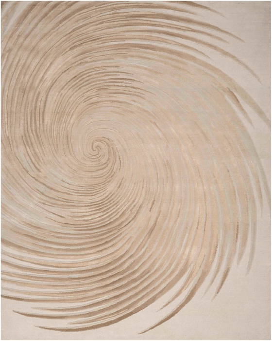 Ivory Sand Swirl Area Rug - Elegance Collection