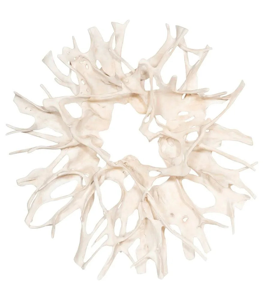 White 80" Faux Bleached Cast Root Wall Art