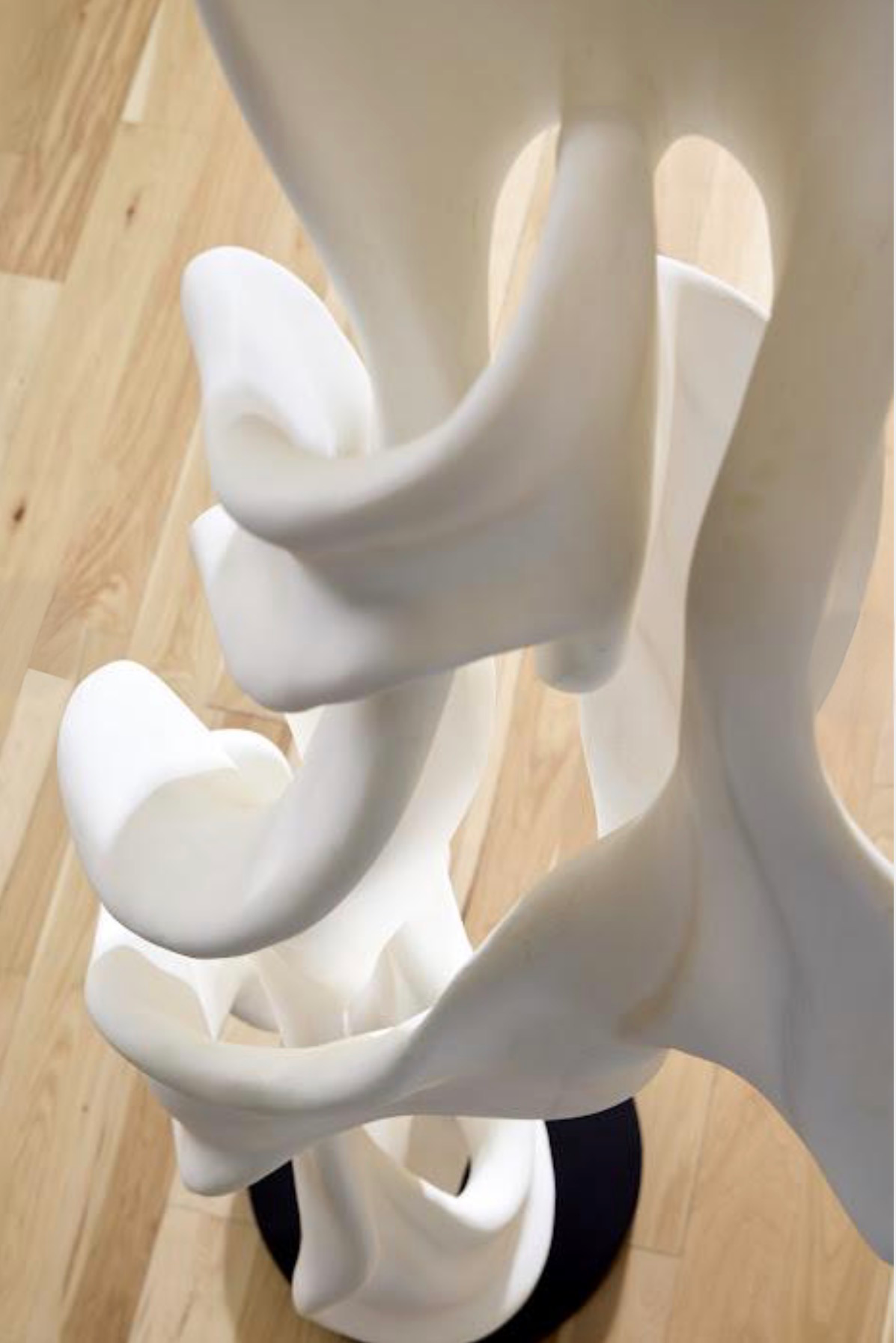 Dancing Ribbon 96”H in Faux Bleached Cast Stone Sculpture II