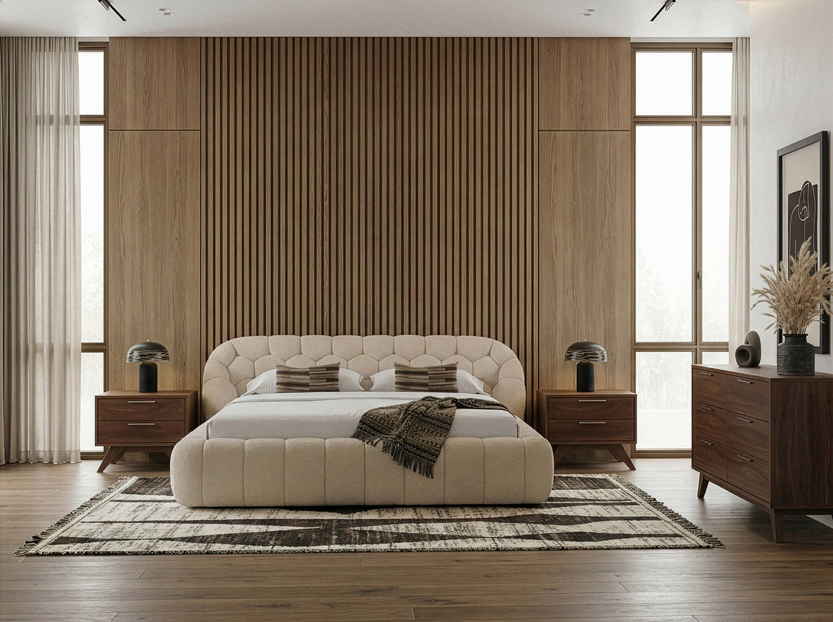 Nicoma Modern Beige Bed