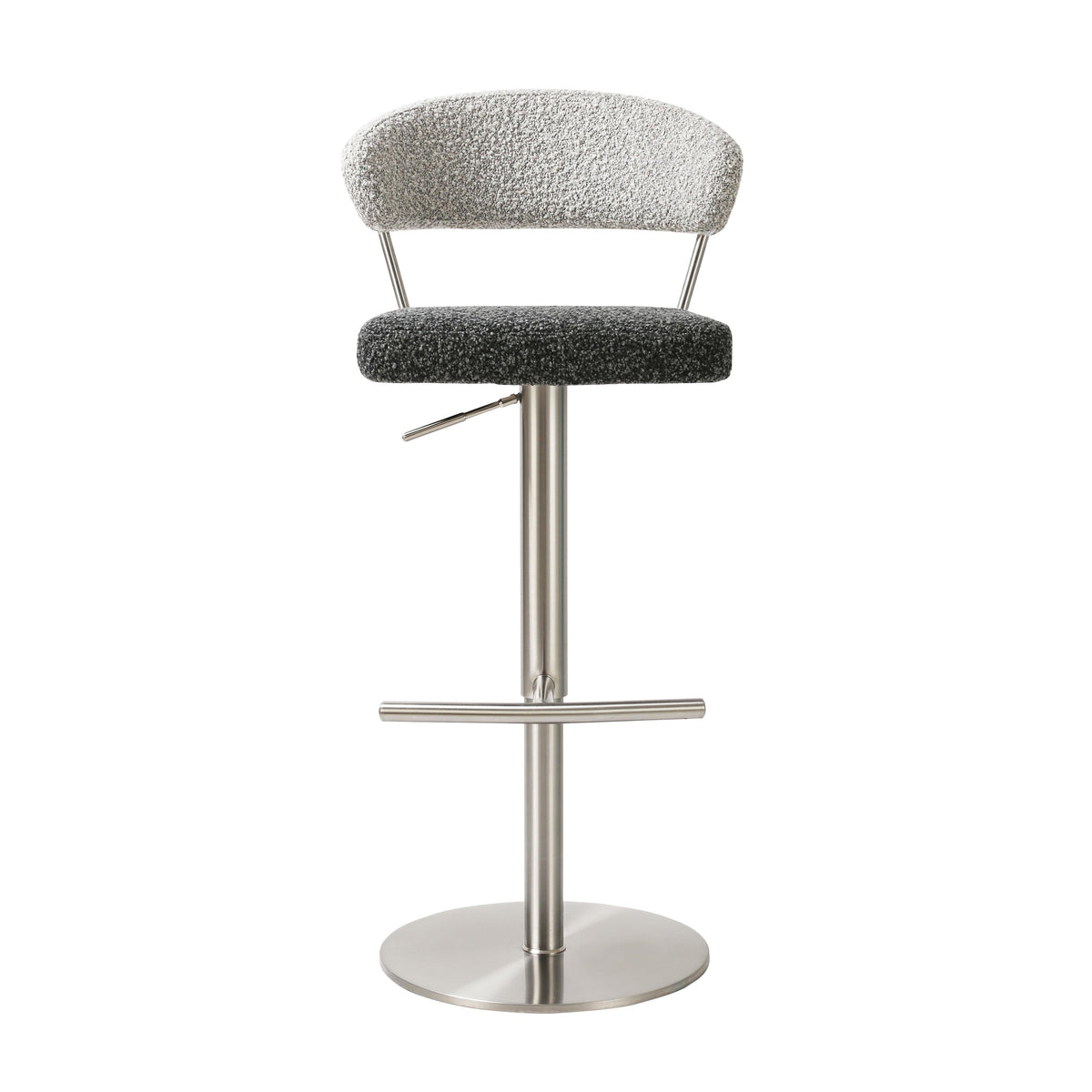 Cosmo Black and Grey Boucle Adjustable Stool