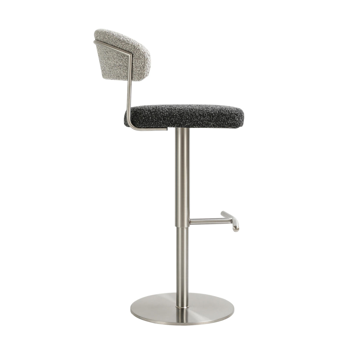 Cosmo Black and Grey Boucle Adjustable Stool