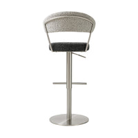 Cosmo Black and Grey Boucle Adjustable Stool