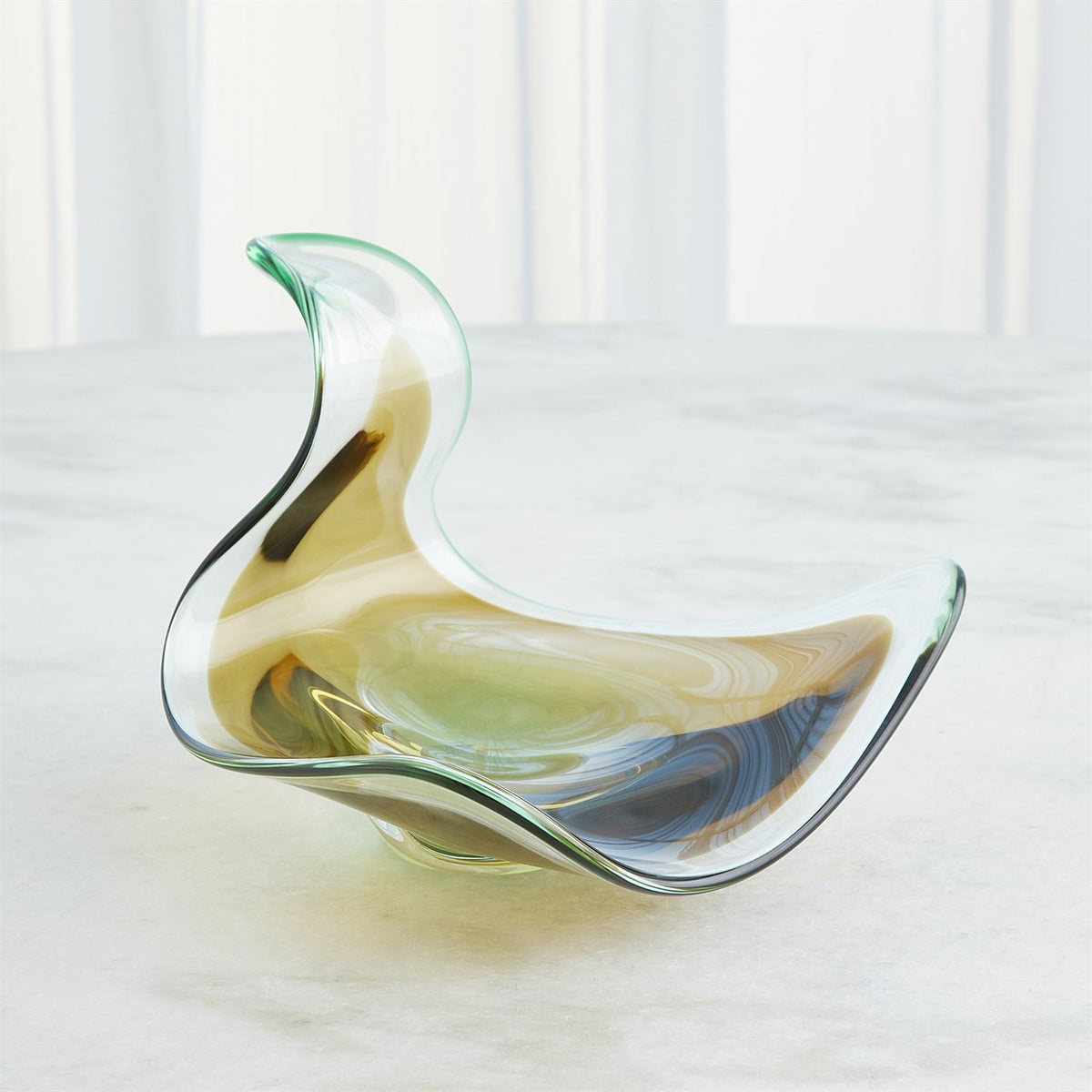 Ripples Green & Amber Bowl