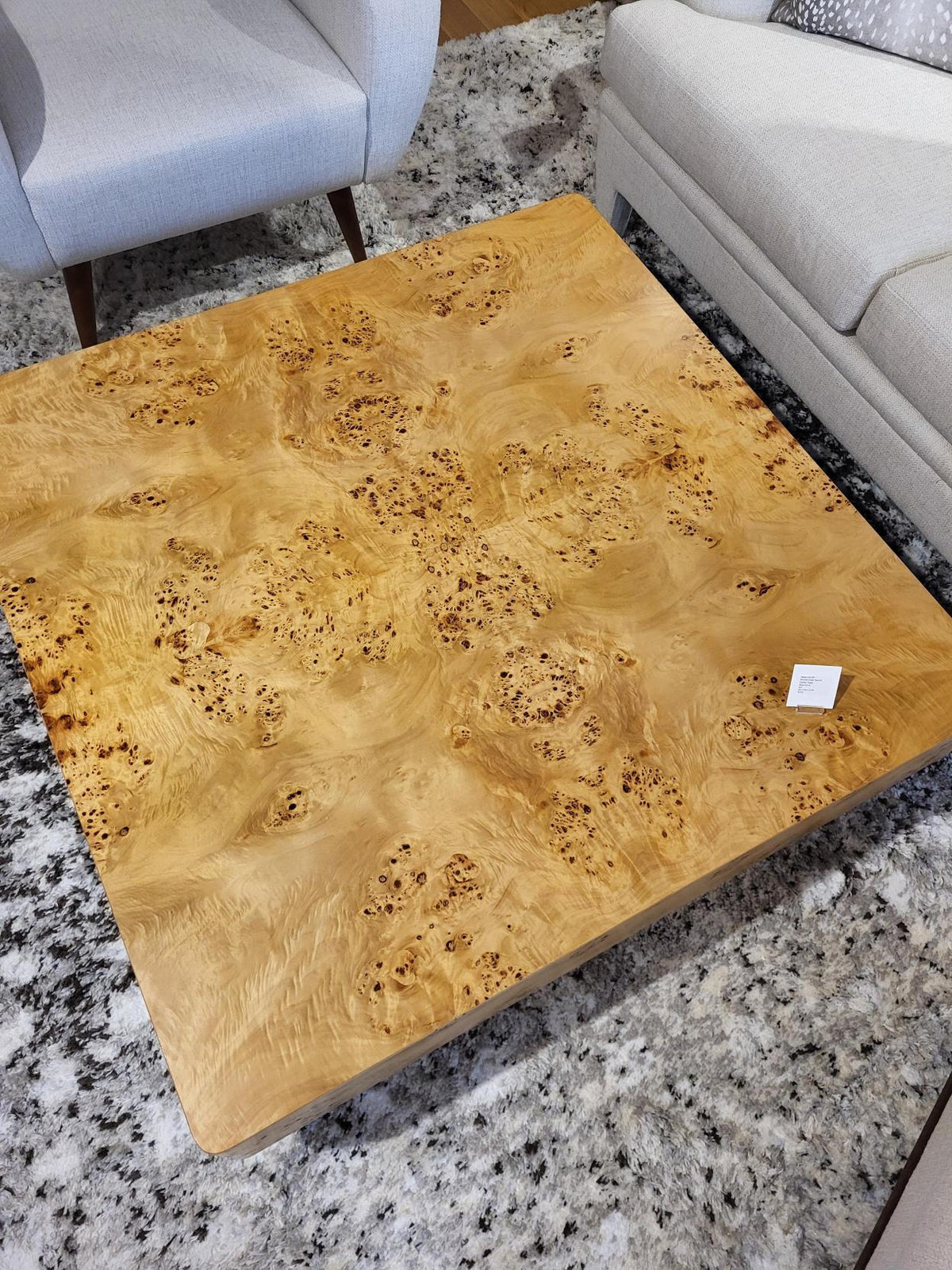 Libby Burl Wood Large Square  Coffee Table