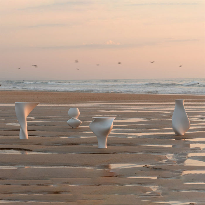 Tranquility Matte White 16” Tall Ceramic Vase