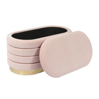 Kasra 31.5" Blush Performance Velvet Storage Bench