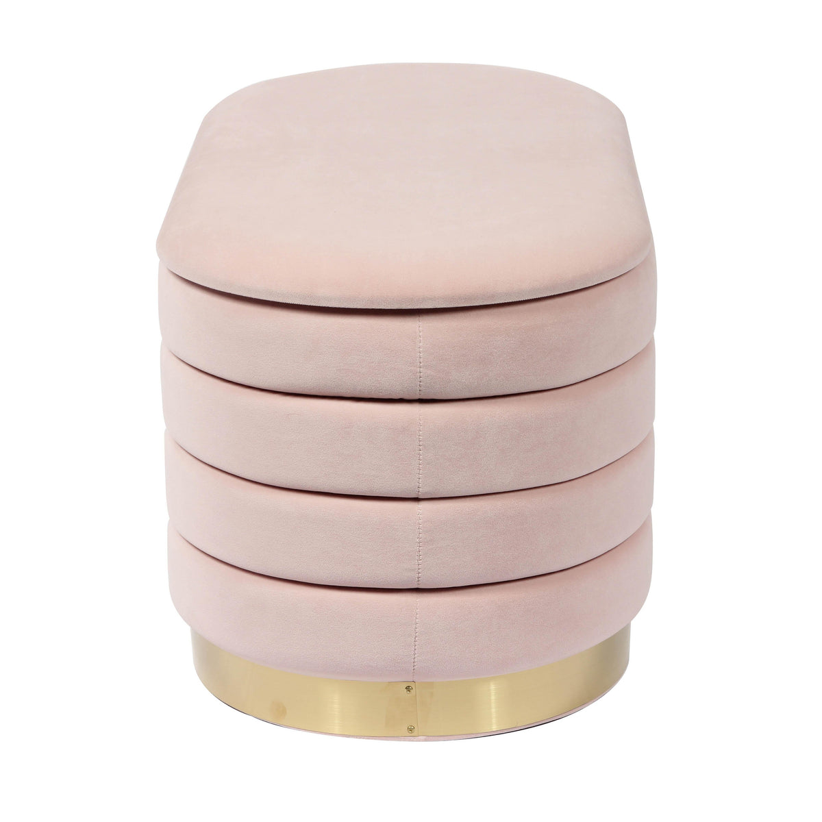 Kasra 31.5" Blush Performance Velvet Storage Bench