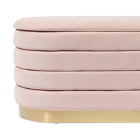 Kasra 31.5" Blush Performance Velvet Storage Bench