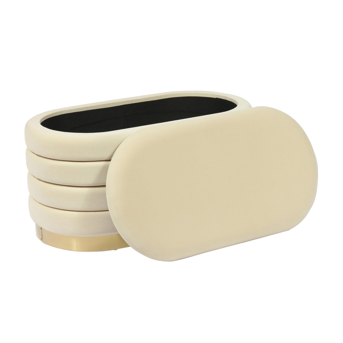 Kasra 31.5" Cream Performance Velvet Storage Bench