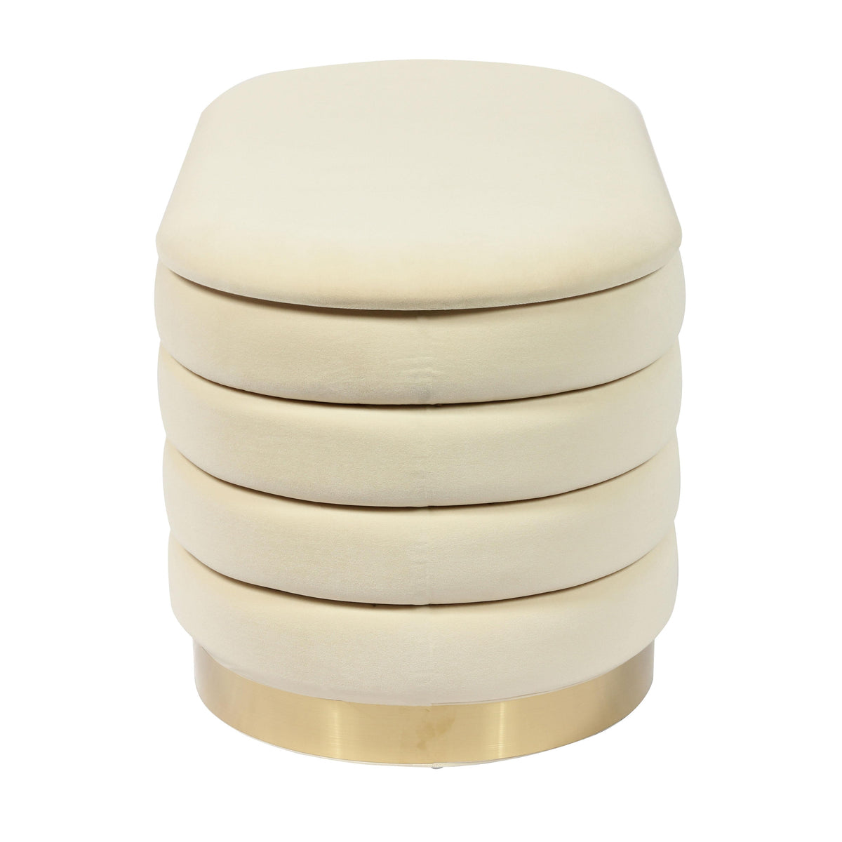 Kasra 31.5" Cream Performance Velvet Storage Bench