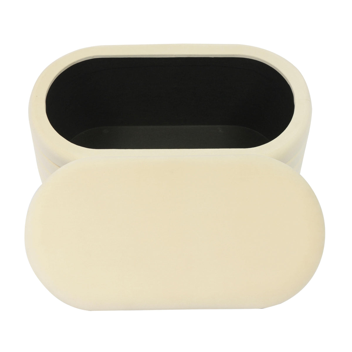 Kasra 31.5" Cream Performance Velvet Storage Bench