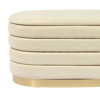 Kasra 31.5" Cream Performance Velvet Storage Bench