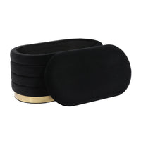 Kasra 31.5" Black Performance Velvet Storage Bench