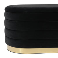 Kasra 31.5" Black Performance Velvet Storage Bench