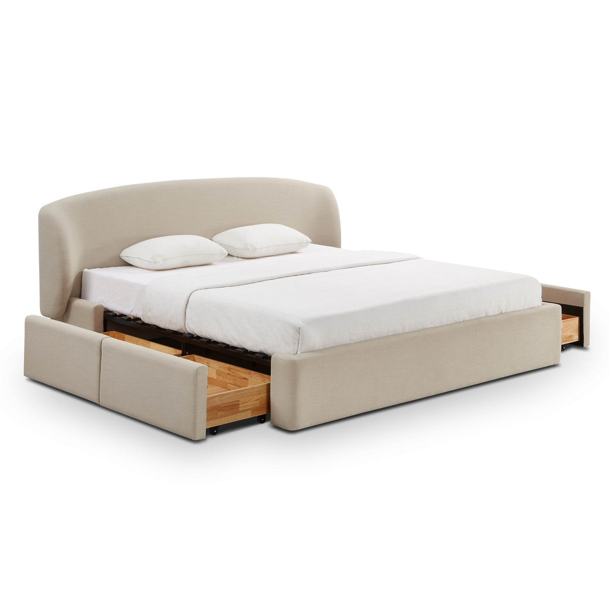 Tayler Cream Upcycled Linen Bed - Luxury Living Collection