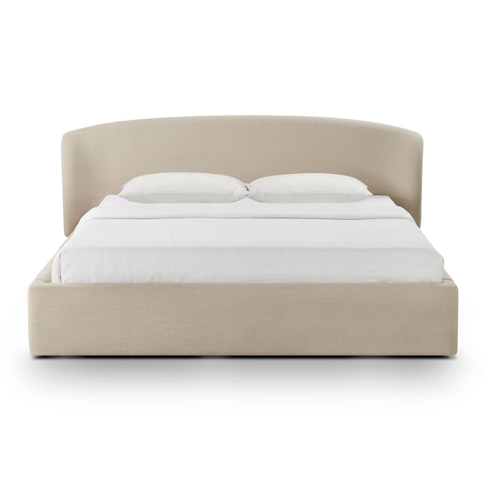 Tayler Cream Upcycled Linen Bed - Luxury Living Collection