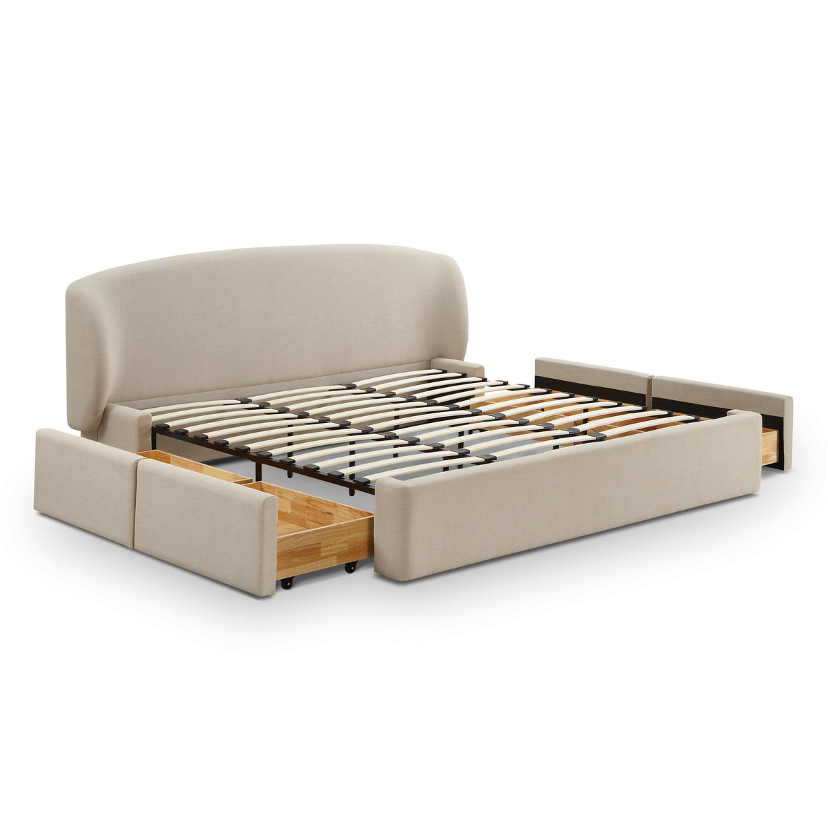 Tayler Cream Upcycled Linen Bed - Luxury Living Collection