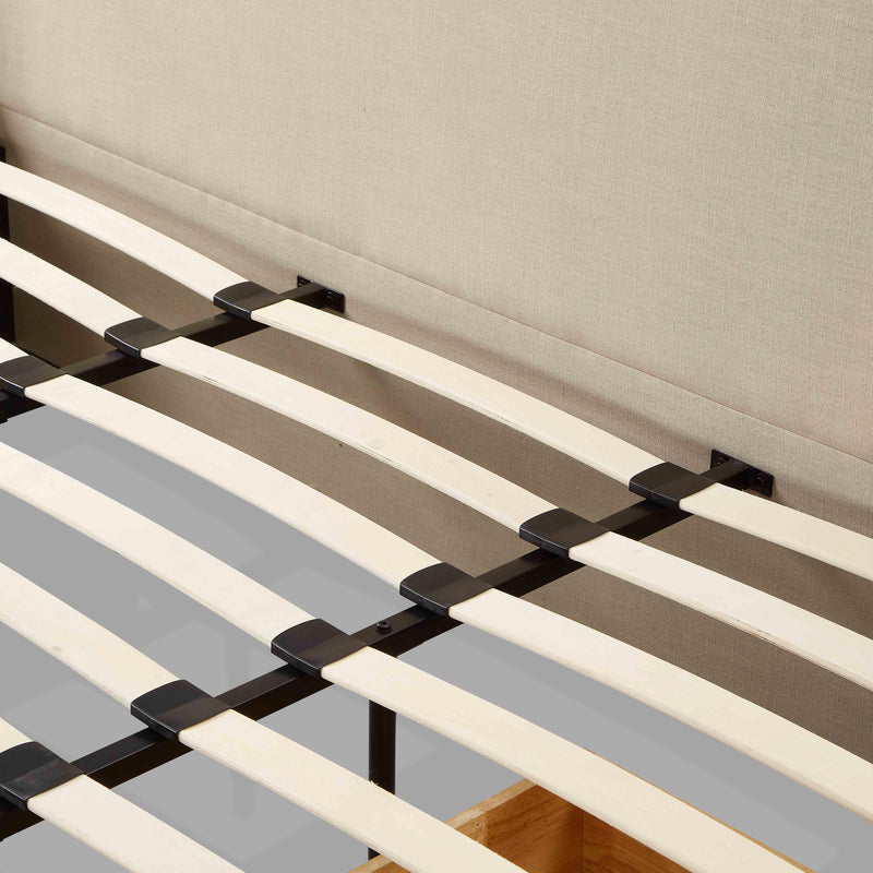Tayler Cream Upcycled Linen Bed - Luxury Living Collection