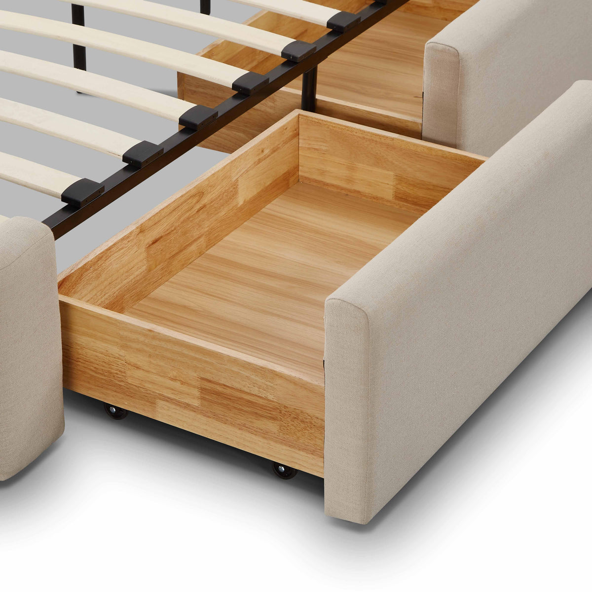 Tayler Cream Upcycled Linen Bed - Luxury Living Collection