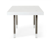 Sonoma Modern White Gloss & Stainless Steel Dining Table