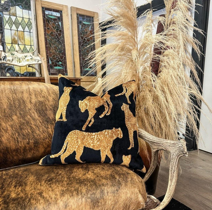 Wild Cats Superior Quality Luxurious Ebony Pillow