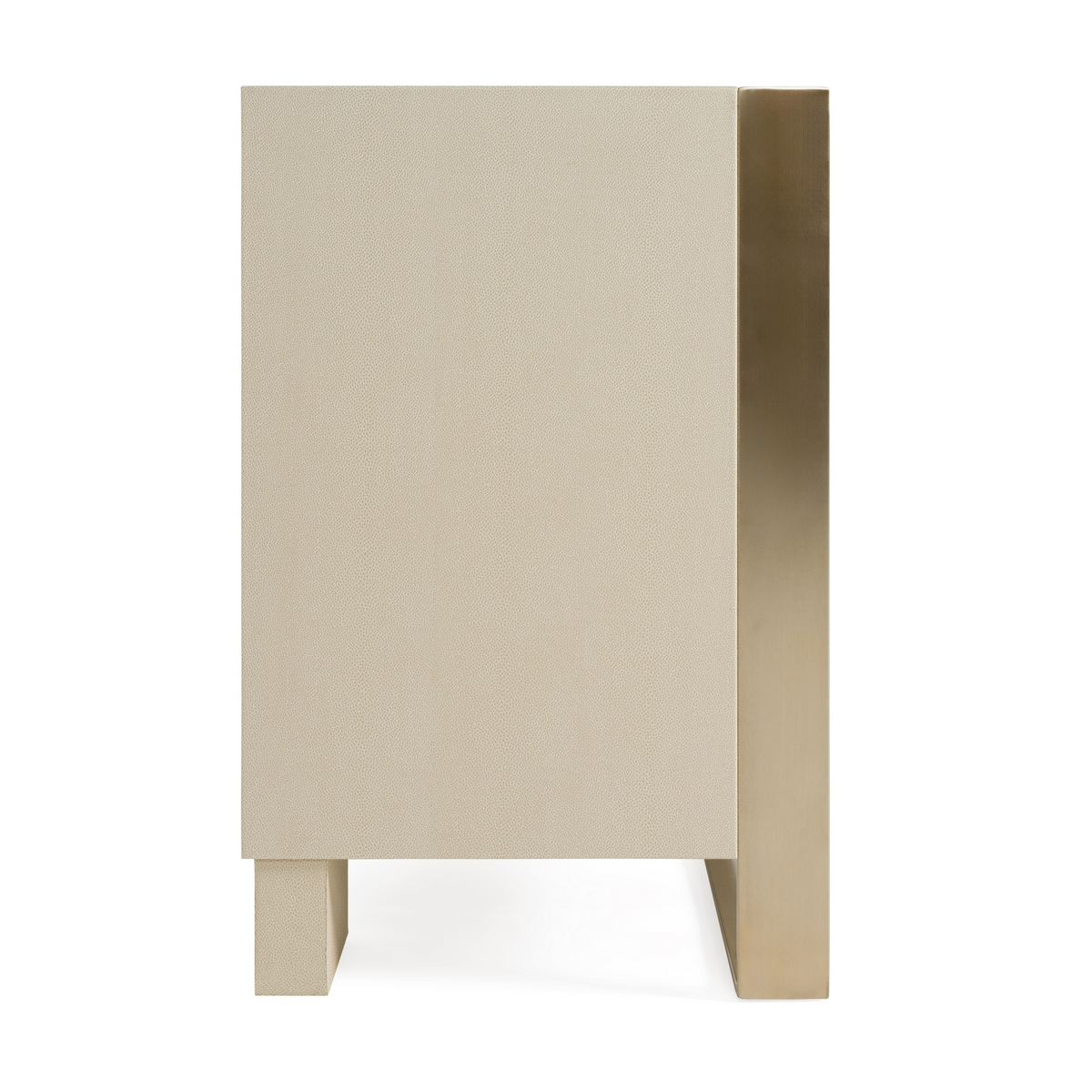 Elidi Modern Beige Shagreen & Brushed Brass Dresser