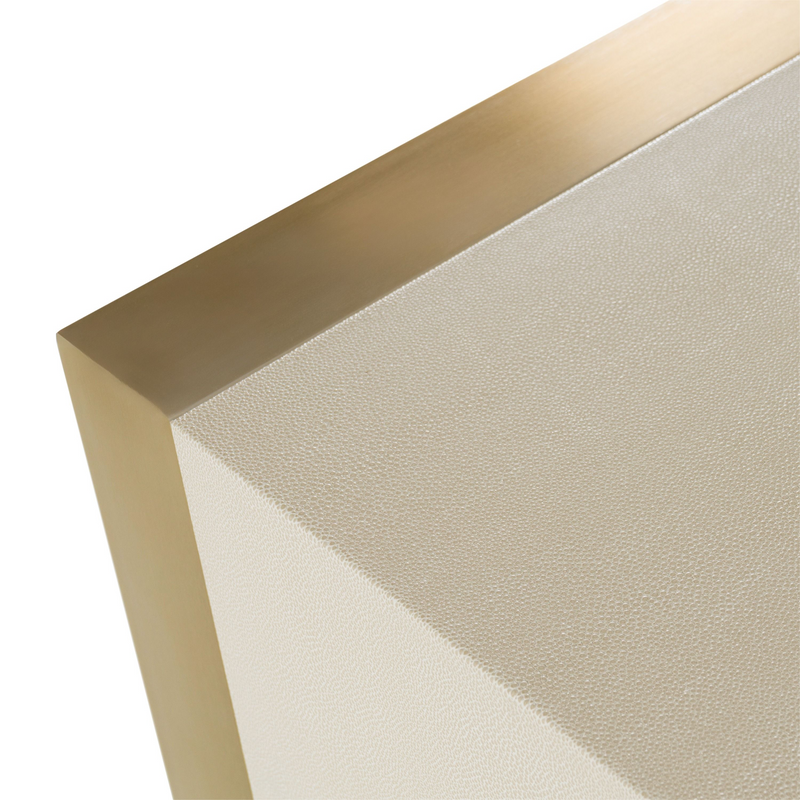 Elidi Modern Beige Shagreen & Brushed Brass Dresser