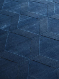 Nell Modern Navy Patterned Area Rug - Elegance Collection
