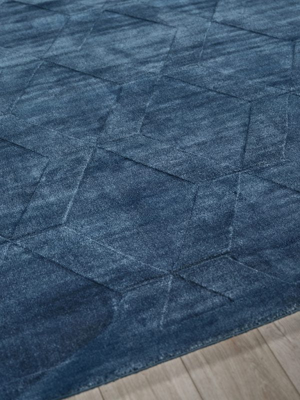 Nell Modern Navy Patterned Area Rug - Elegance Collection