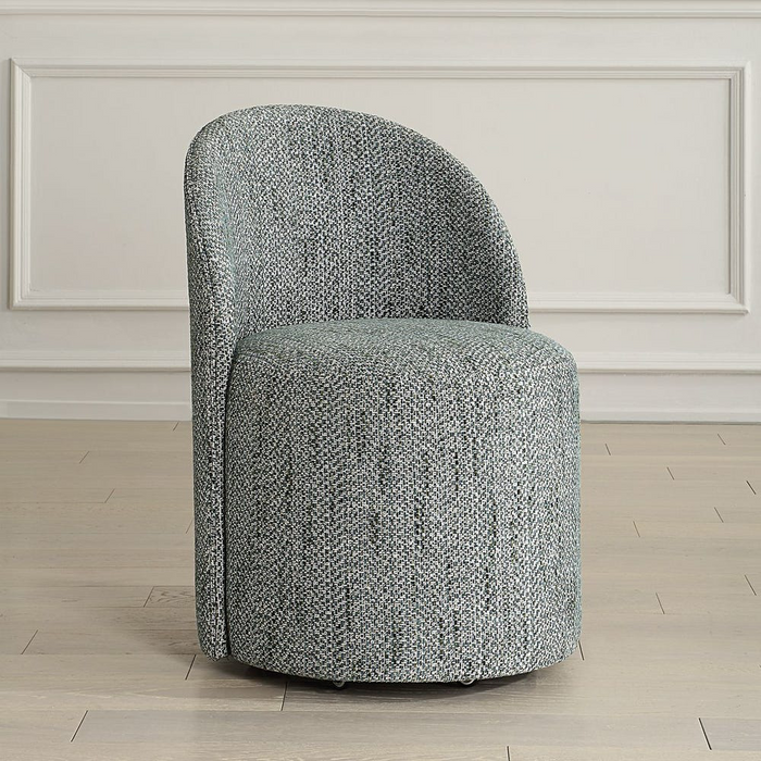 Modern Teal Rolling Dining Chair (With Casters)