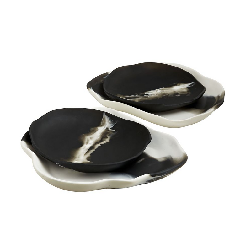 Vayda Black & White Trays (Set of Two)